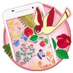 kawaii theme: pink flower android application logo